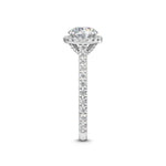 18K Solid Gold 1.69CT Lab Grown Diamond Halo Engagement Ring - Alternate Angle | Riyanika Jewels