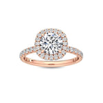 14K 1.32ct Lab Grown Diamond Round Cut Halo Engagement Ring