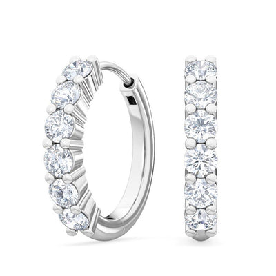0.48 CT Round Cut Natural Diamond Hoop Earrings in 18K Solid Gold