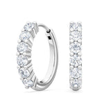 14K 0.48ct Natural Diamond Round Cut Hoop Earrings