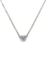 Petite Solitaire Natural Diamond Necklace | 18K Gold Minimalist Sparkling Necklace