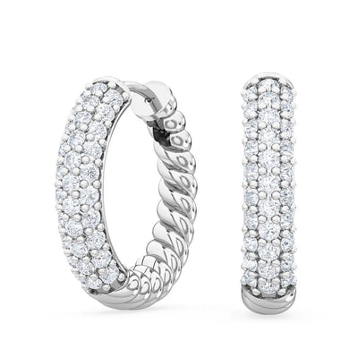 14K 0.41ct Lab Grown Diamond Pave Hoop Earrings