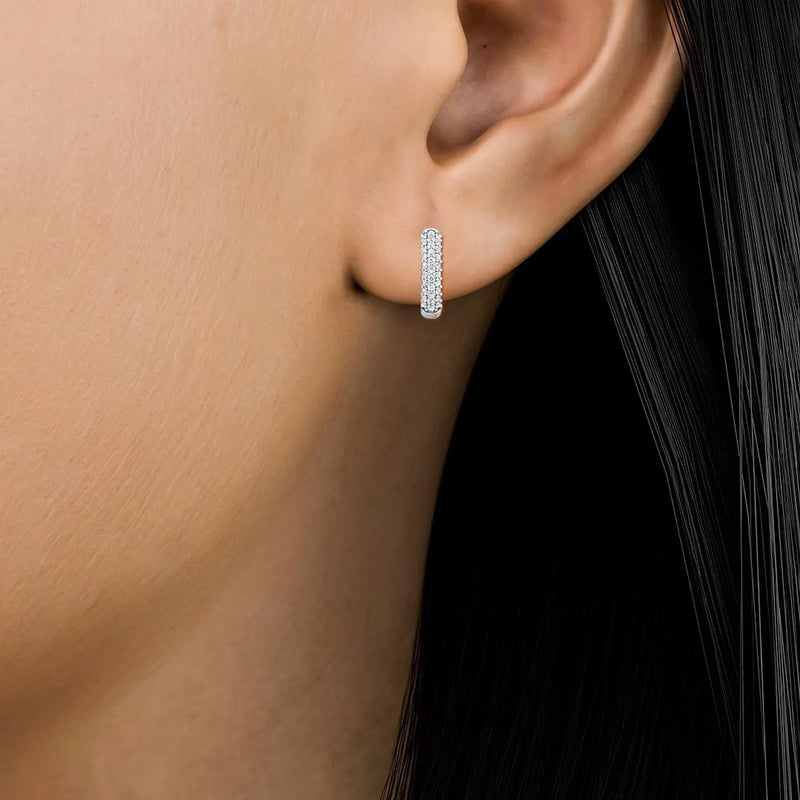 14K 0.41ct Lab Grown Diamond Pave Hoop Earrings