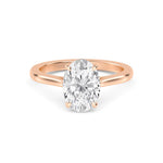 14K 1.5ct Natural Diamond Oval Cut Solitaire Engagement Ring
