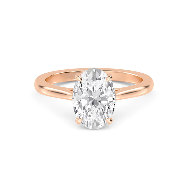 Oval 1.56 Ct Natural Diamond Engagement Ring in 18K Solid Gold - Side View | Riyanika Jewels