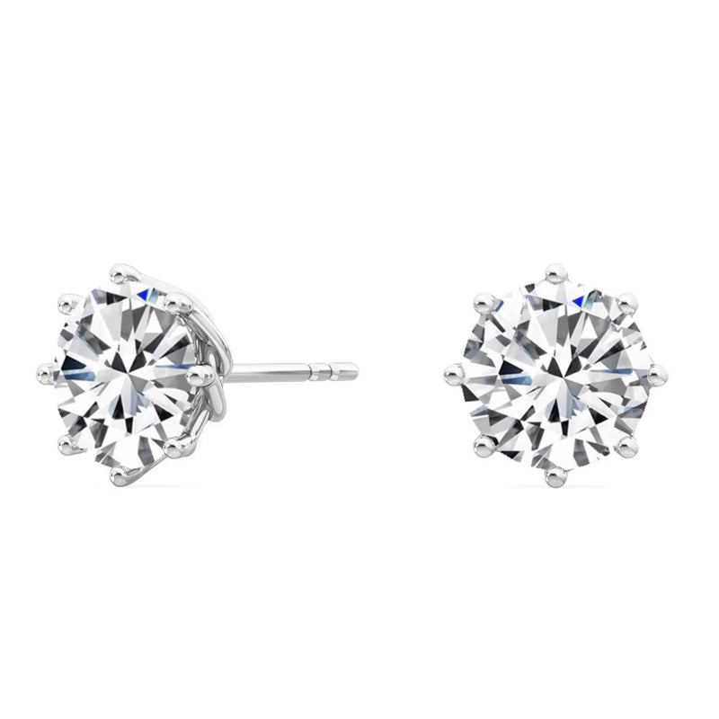 14K 2ct Lab Grown Diamond Round Brilliant Cut Stud Earrings