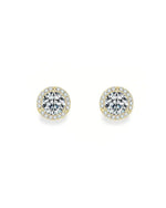 14K 1ct Lab Grown Diamond Halo Stud Earrings