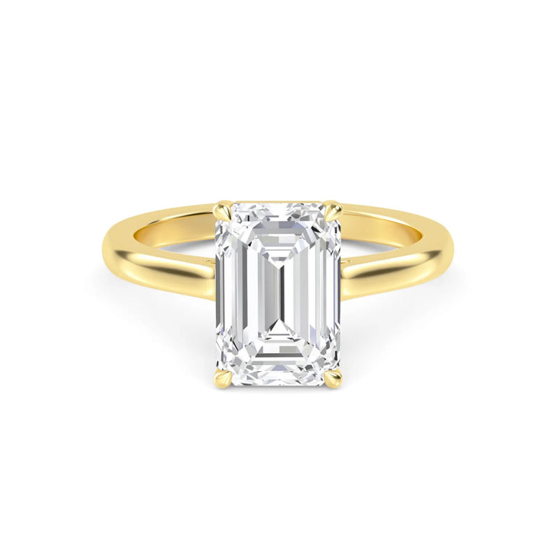1.57ct Emerald Cut Natural Diamond Solitaire Engagement Ring in 18K Solid Gold - Detail