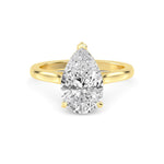 Elegant 1.50 Carat Pear Cut Natural Diamond Engagement Ring Set in 18K Solid Gold - Detail