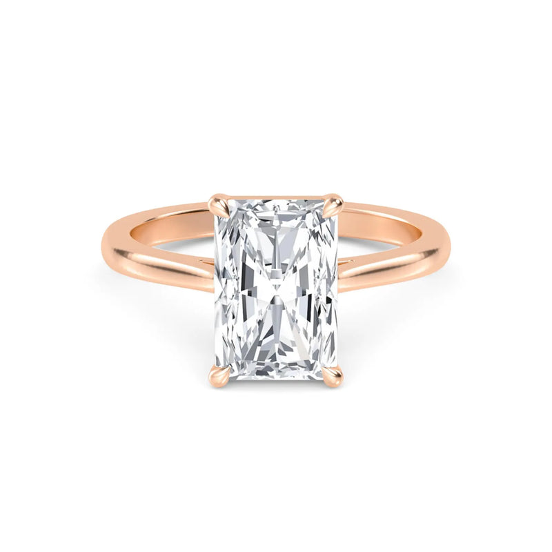 18K Solid Gold 1.6ct Radiant Cut Lab Grown Diamond Solitaire Engagement Ring - Detail