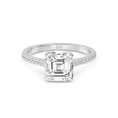14K 1.74ct Lab Grown Diamond Asscher Cut Solitaire Engagement Ring