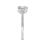 18K Solid Gold 1.74 ct Asscher Cut Solitaire Pave Lab Grown Diamond Engagement Ring - View 6
