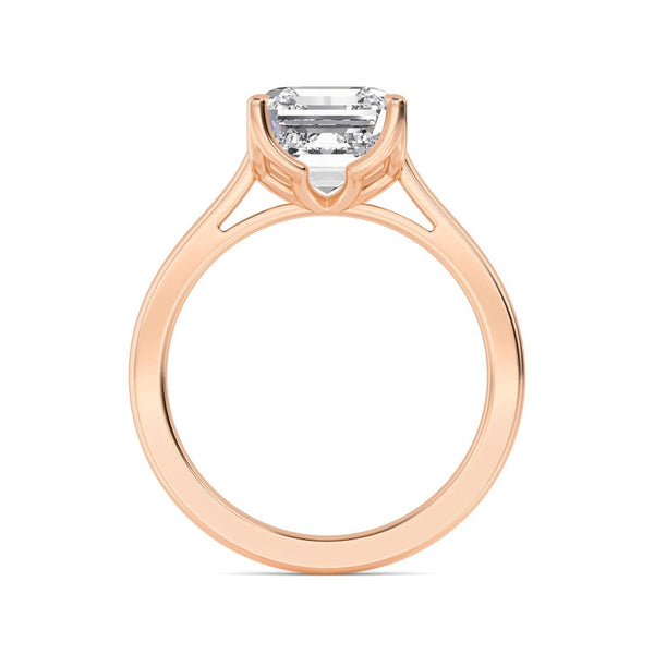 14K 1.5ct Natural Diamond Asscher Cut Solitaire Engagement Ring