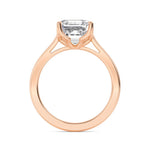 18K Solid Gold 1.53 CT Asscher Cut Diamond Solitaire Engagement Ring - Side View | Riyanika Jewels