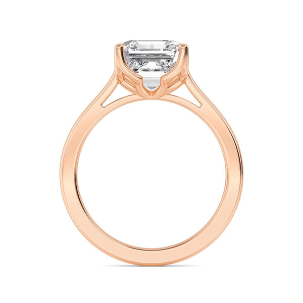 18K Solid Gold 1.53 CT Asscher Cut Diamond Solitaire Engagement Ring - Side View | Riyanika Jewels