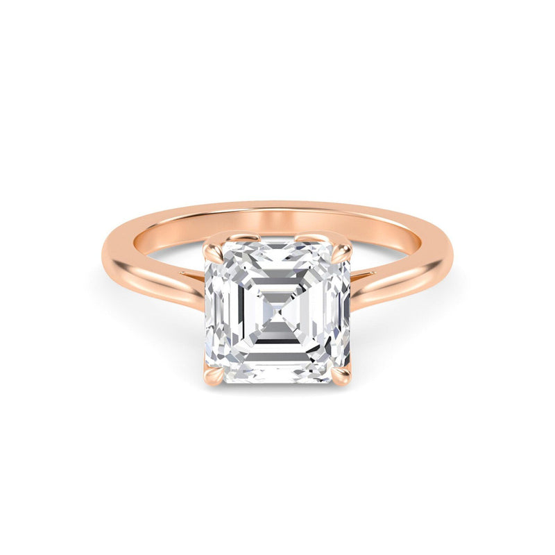 18K Solid Gold 1.53 CT Asscher Cut Diamond Solitaire Engagement Ring - Detail | Riyanika Jewels