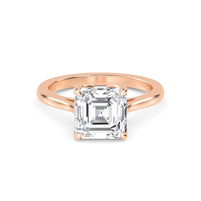14K 1.5ct Lab Grown Diamond Asscher Cut Solitaire Engagement Ring