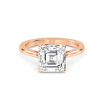 18K 1.5ct Lab Grown Diamond Asscher Cut Solitaire Engagement Ring