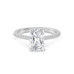 14K 1.5ct Natural Diamond Radiant Cut Solitaire Engagement Ring