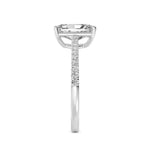18K Solid Gold 1.69 CT Radiant Cut Solitaire Hidden Halo Lab Grown Diamond Engagement Ring - Close Up | Riyanika Jewels