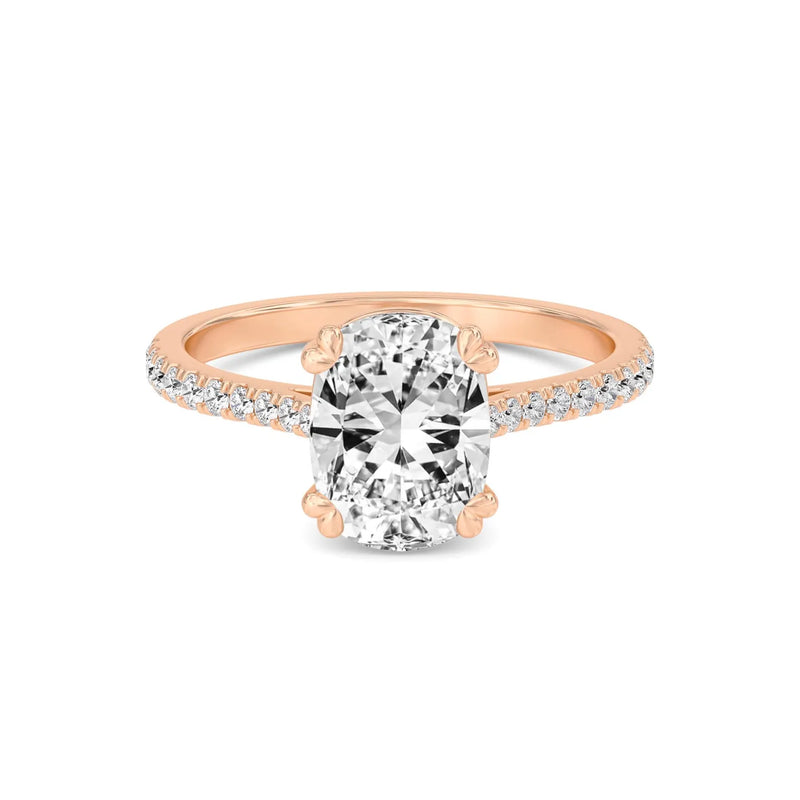 14K 1.69ct Lab Grown Diamond Cushion Cut Solitaire Engagement Ring
