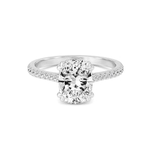18K Solid Gold 1.69 CT Cushion Cut Natural Diamond Engagement Ring