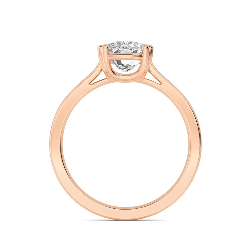 18K Solid Gold 1.52ct Round Brilliant Cut Solitaire Natural Diamond Engagement Ring - Side View