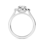 18K Solid Gold 1.18CT Vintage Floral Halo Round Cut Lab Grown Diamond Engagement Ring - View 6