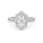 18K 1.5ct Lab Grown Diamond Oval Cut Halo Engagement Ring