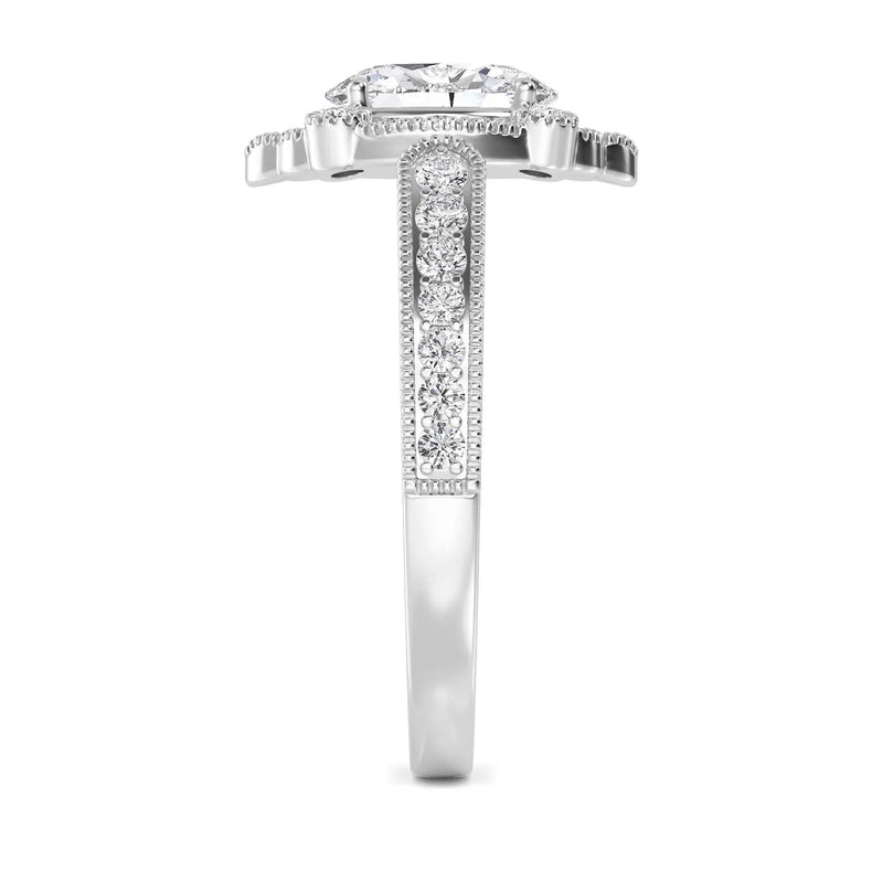 14K 1.5ct Lab Grown Diamond Oval Cut Halo Engagement Ring