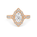 14K 1.36ct Lab Grown Diamond Oval Cut Halo Engagement Ring