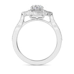 18K Solid Gold 1.36Ct Vintage-Style Double Halo Oval Natural Diamond Engagement Ring - Alternate Angle | Riyanika Jewels