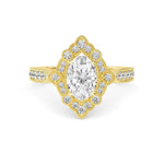 14K 1.36ct Lab Grown Diamond Oval Cut Halo Engagement Ring