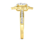 14K 1.5ct Natural Diamond Oval Cut Halo Engagement Ring