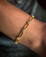 14K 1.5ct Natural Diamond Bezel Bracelet
