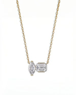 14K 2ct Lab Grown Diamond Marquise Cut Necklace