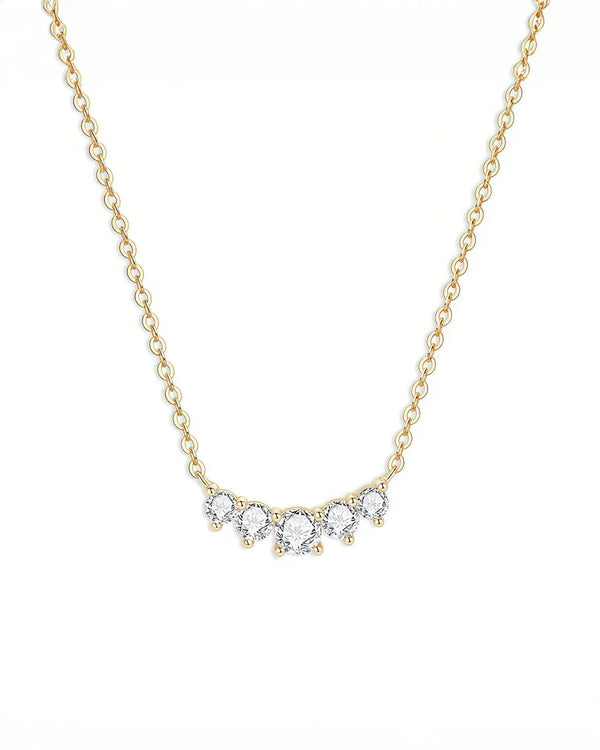 14K 0.58ct Natural Diamond Cluster Necklace