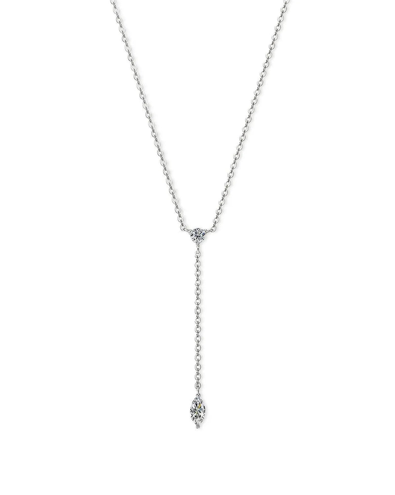 14K Natural Diamond Marquise Cut Chain Necklace