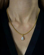 14K 3ct Lab Grown Diamond Pear Cut Statement Necklace