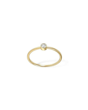 18K Solid Gold 0.1ctw Pinky Natural Diamond Ring