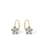 18K Solid Gold 1.2ctw Delicate Floral Natural Diamond Stud Earrings | 18K Solid Gold Five-Petal - Detail | Riyanika Jewels