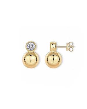 18K Solid Gold 0.5CT Round Natural Diamond Stud Earrings