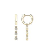 14K Solid Gold Dangling Lab Grown Diamond Drop Earrings