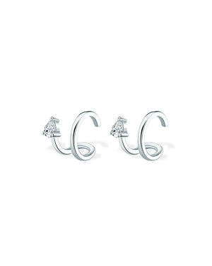 18K Solid Gold Pear Cut 0.3ctw Natural Diamond Ear Cuff
