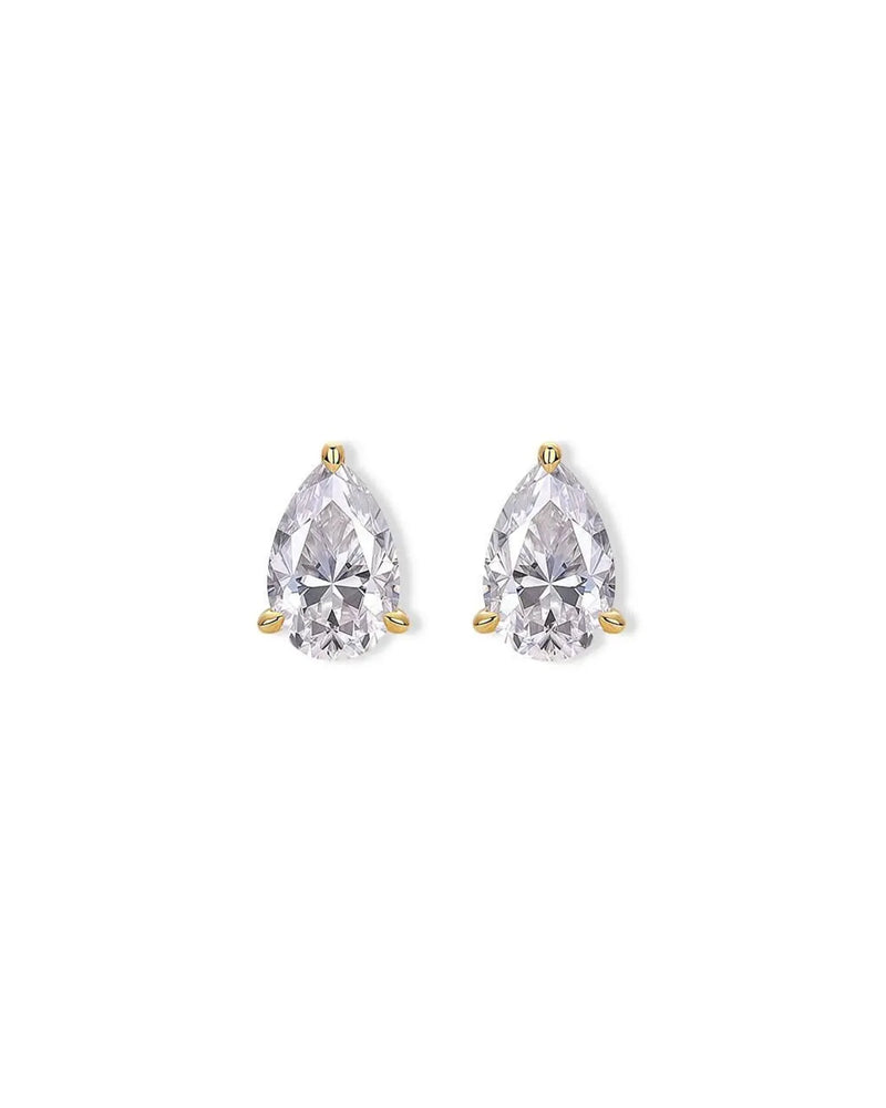 14K 2ct Lab Grown Diamond Pear Cut Solitaire Stud Earrings