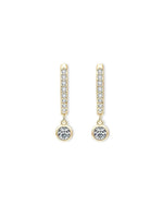 14K Natural Diamond Pave Hoop Earrings