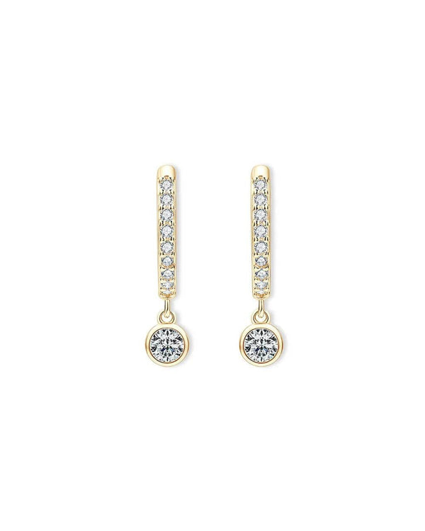 14K Natural Diamond Pave Hoop Earrings