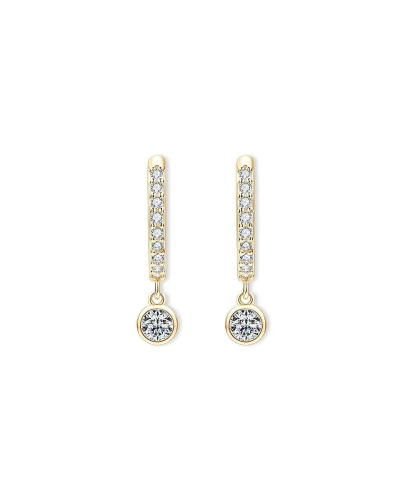 14K Natural Diamond Pave Hoop Earrings