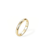 14K Solid Gold Natural Diamond Dainty Band Ring | 14K Gold Stackable Petite Ring