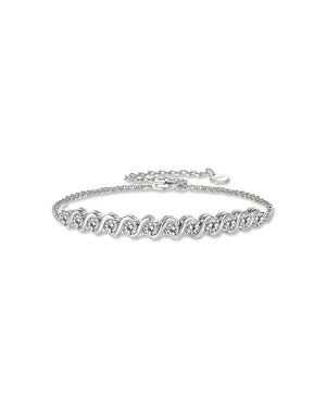 18K Solid Gold 1.2ct Natural Diamond Wave Bracelets